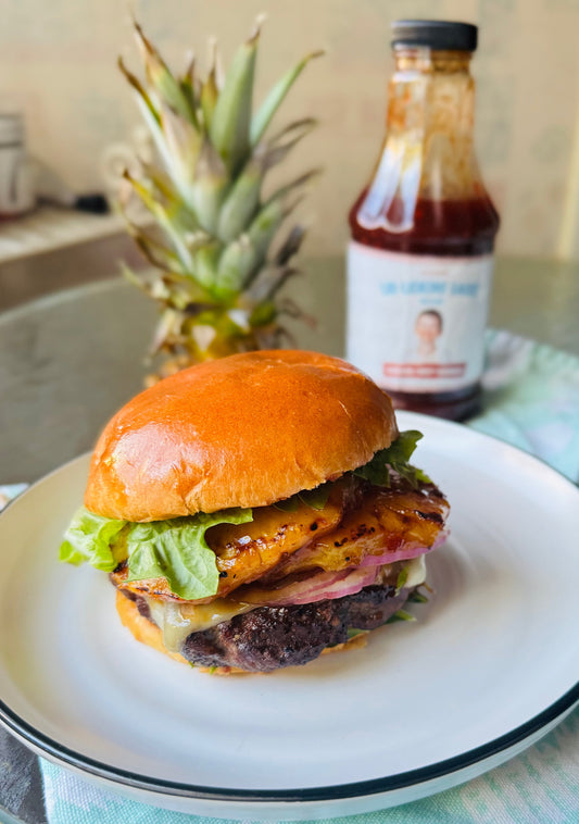 Steve's Sweet Habanero Wicked Grilled Pineapple Burger